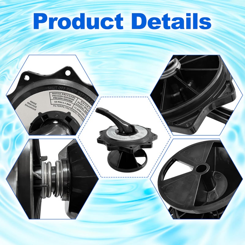 MULAN SPX0715BA3 Key Cover and Handle Assembly Compatible with Hayward Multiport Valves and Filters - Black - Image 5
